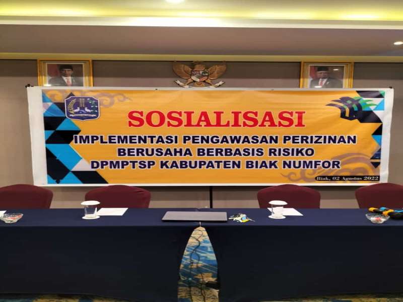 DPMPTSP KAB BIAK NUMFOR MELAKSANAKAN SOSIALISASI PENGAWASAN MELALUI OSS RBA KEPADA PELAKU USAHA 